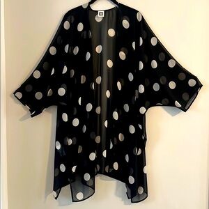 Anne Klein Vintage Black and White Polka Dot Wrap One Size Fit Most